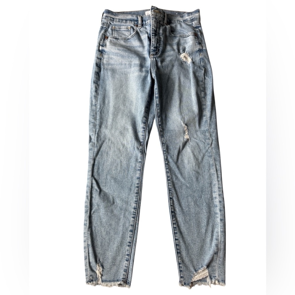 LOFT Light Blue Distressed Straight Leg  Denim Jeans